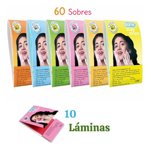 Pack Jabón En Láminas Rostro 60 Sobres 10 cada aroma