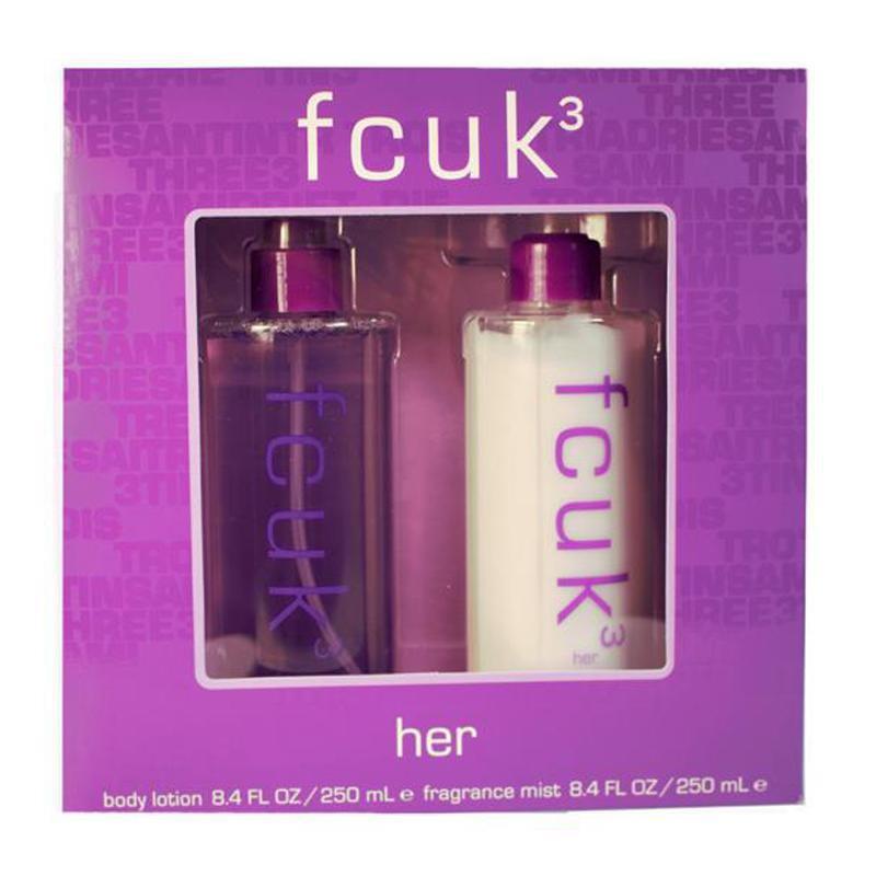 Fcuk 3 for Her 250 ml mist + 250 ml body lotion set